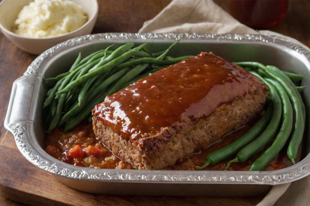 Meatloaf tented with foil, ready for baking