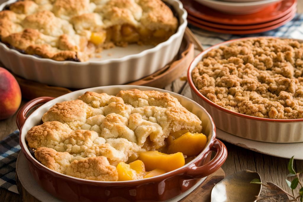 Difference between peach cobbler and crumble