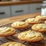 Cheesecake cookies stored in a container, highlighting the importance of refrigeration to maintain freshness.